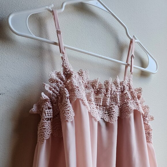 BCX Pale Pink Lace Off The Shoulder Blouse With Straps Size Small - Picture 15 of 16